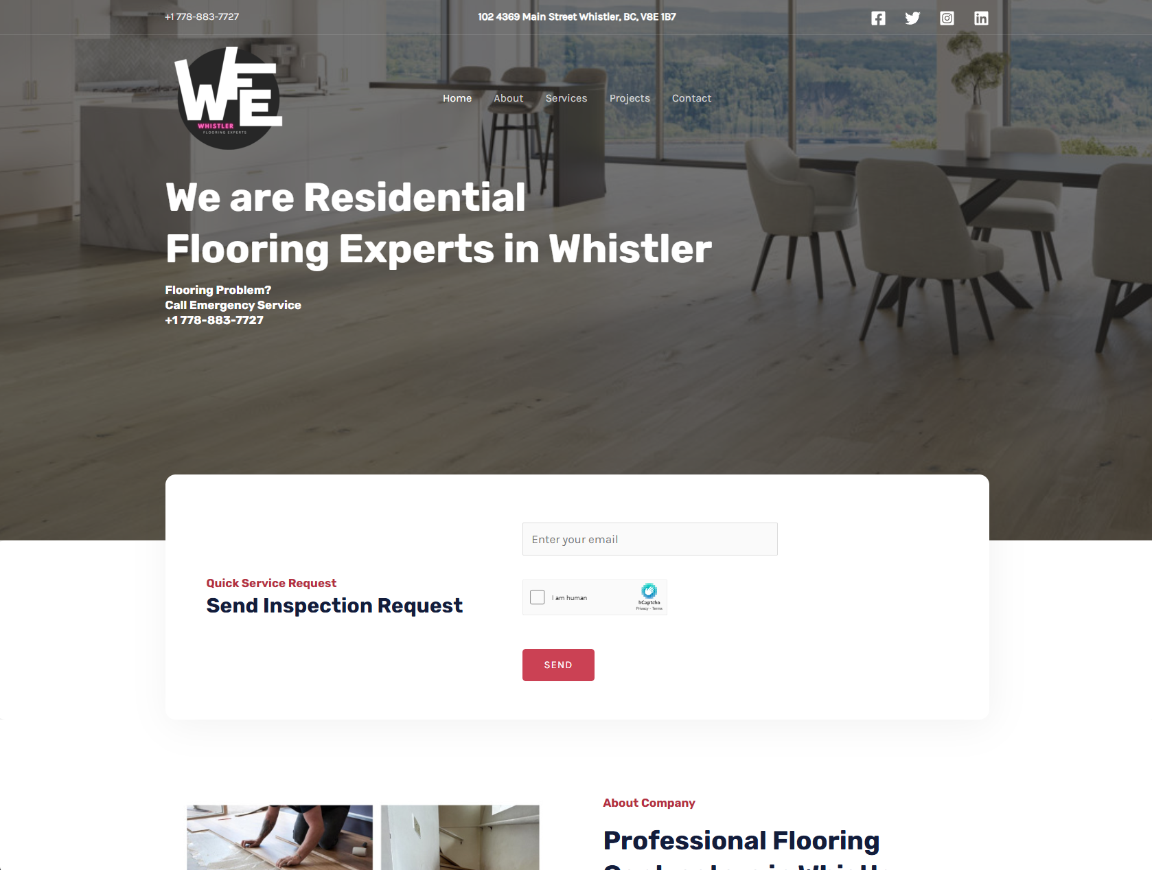 Whistler Flooring Experts website project
