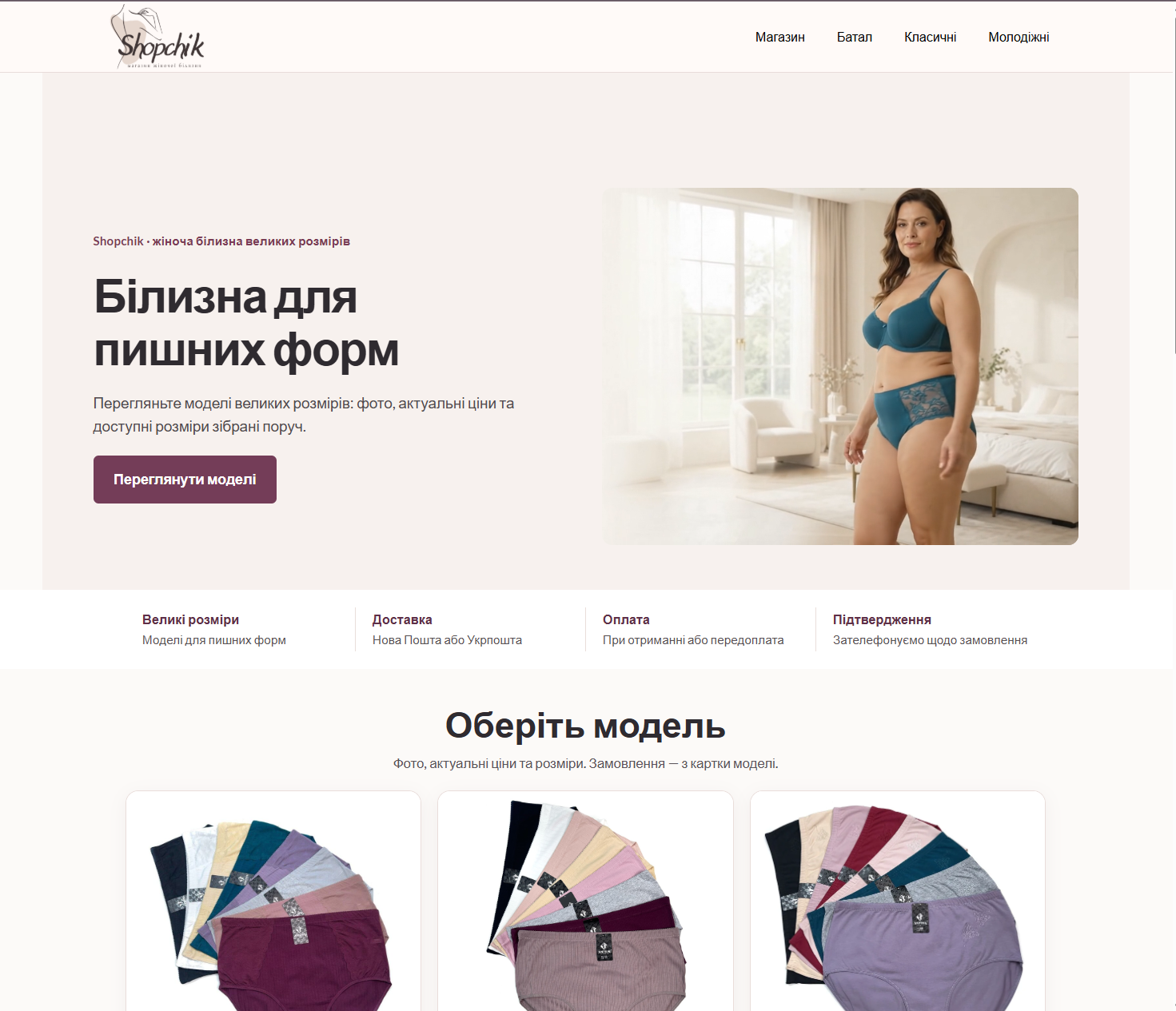 Shopchik e-commerce website project